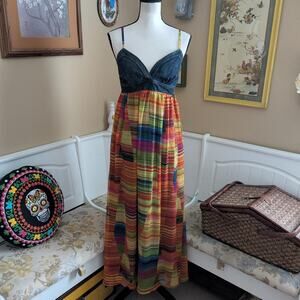 2000s tiffany trends colorful denim maxi